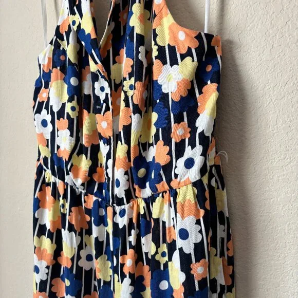 Modcloth NEW 1X Linen Blend Floral Print Halter Jumpsuit - Picture 7 of 16